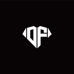 O F initial letter with diamond shape origami style logo template vector