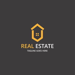 Real estate logo design template. Vector illustration