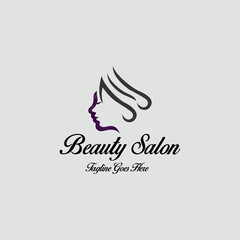 Beauty salon logo design template. Vector illustration