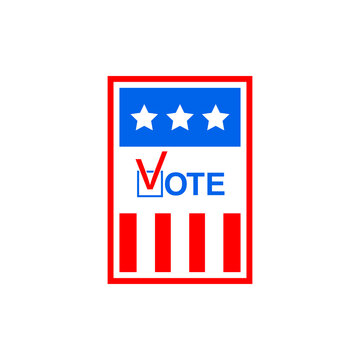 Vote in USA. Voting Symbols America. Ballot paper