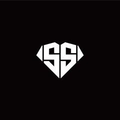 S S initial letter with diamond shape origami style logo template vector