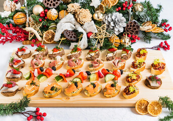 Christmas appetizers on the table