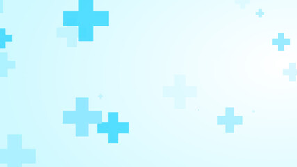Fototapeta premium Medical white blue cross pattern background.