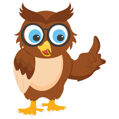 Naklejka premium Owl a wise bird 
