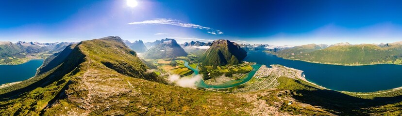 Rampestreken in Andalsnes, Norway. A famous tourist viewpoint