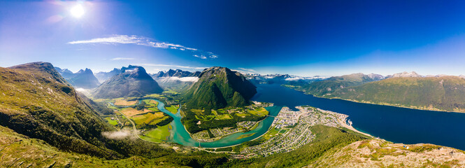 Rampestreken in Andalsnes, Norway. A famous tourist viewpoint