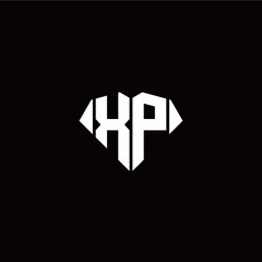 X P initial letter with diamond shape origami style logo template vector