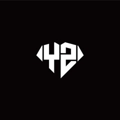 Fototapeta premium Y Z initial letter with diamond shape origami style logo template vector