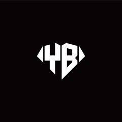 Obraz premium Y B initial letter with diamond shape origami style logo template vector