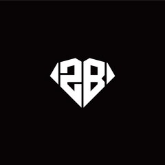 Obraz premium Z B initial letter with diamond shape origami style logo template vector