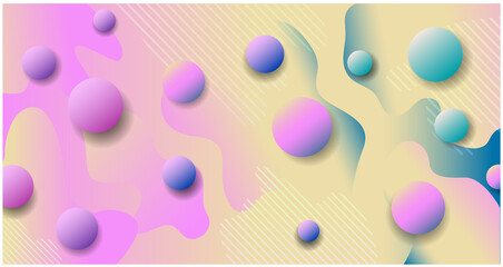 Light pink background with planets. Vector pattern with lines and circles. Creative geometric illustration  in marble style with gradient can be used as background template