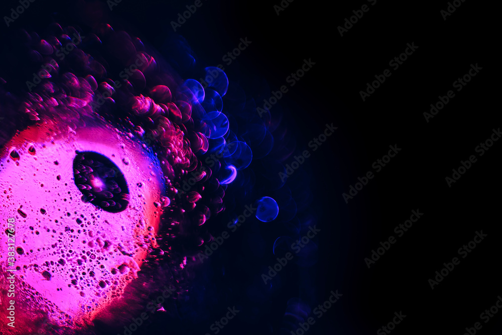 Leinwandbilder Beautiful colored bokeh on a dark abstract. Beautiful  background pattern for design..