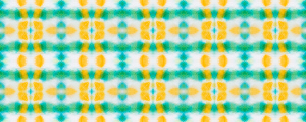 Watercolor Pattern. Tribal Indian Ornament. Tie Dye Geometric Illustration. Endless Watercolor Batik. Green Tribal Textile. Rainbow Vintage Geometric Textile. Vintage Endless Texture.
