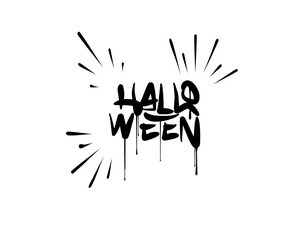 Halloween Lettering Text on white background in vector illustration