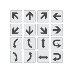 Large vector set of directional arrows on a white background.