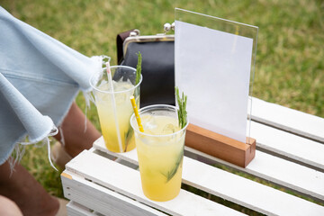 Elegant, colorful and fresh drinks on a summer evening