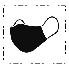 Black mask icon. 
