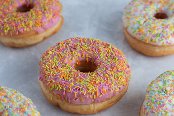 Glazed doughnuts with sprinkles