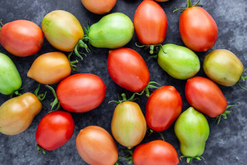 Mixed ripe and unripe tomatoes