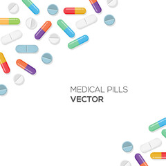 Medicine pills background abstract template design vector concept