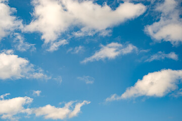 Fototapeta premium Blue sky background with a tiny clouds
