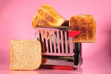vintage toaster and bread