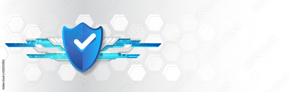 Poster Cyber security for business and internet project. Vector illustration of a data security services. Data protection, privacy, and internet security concept.