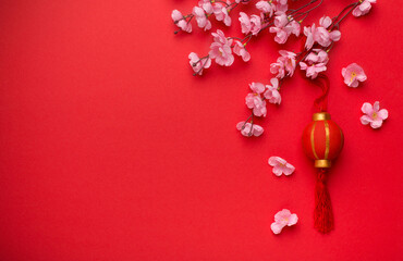 Chinese lunar new year - Beautiful decoration with plum blossom