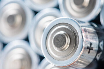 Macro of AA alkaline batteries