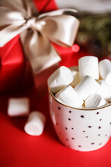 cup of coffee and marshmallows