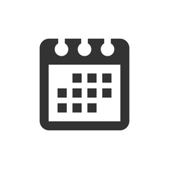 Calendar vector icon. Simple calendar black glyph symbol.
