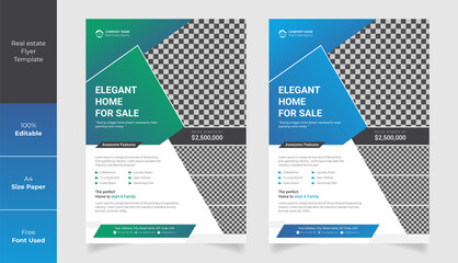 Stylish real estate flyer vector template