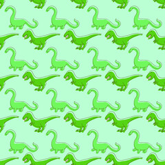Dinosaur pattern on light green background