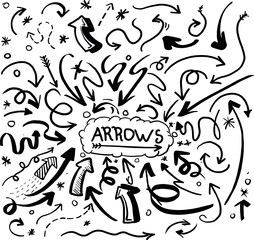 hand drawn doodle arrows illustration