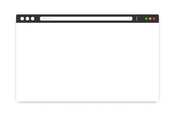 Browser window template. Modern web browser blank page. Vector mockup