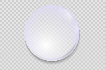 Realistic water drop isolated on transparent background. Rain droplet. Bubble