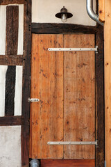 A wooden door in Linz on the Rhine, Germany.