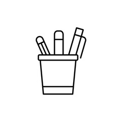 pencil holder icon element of school icon for mobile concept and web app. Thin line pencil holder icon can be used for web and mobile. Premium icon on white background