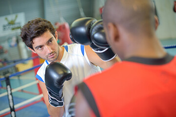 portrait of sport people at a gym