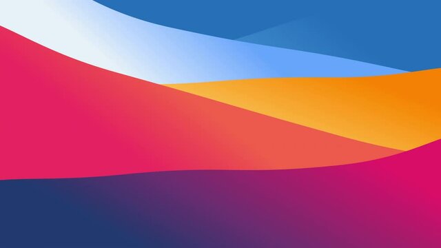 live wallpaper from slow moving wavy layers filled colorful gradient, 4K abstract background animation
