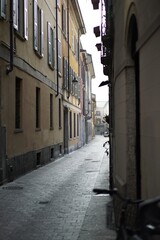 narrow street in the town in Italy 