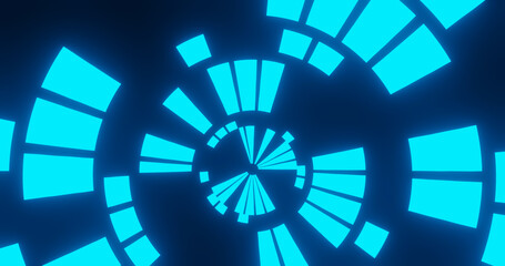 Render with glowing abstract cyber blue background