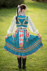 Slovak folklore. Beautiful slovak girl.