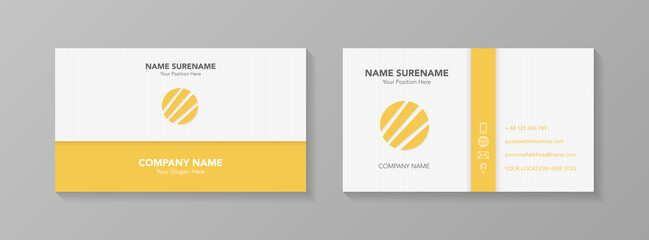 Fototapeta premium Creative business card template with icons. Vector