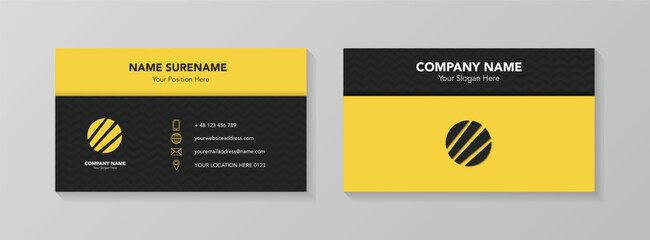 Business card design with icons. Vector