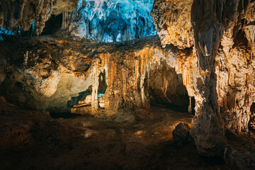 Nerja, Malaga Province, Andalusia, Spain. Cuevas De Nerja - Famous Caves. Different Rock...