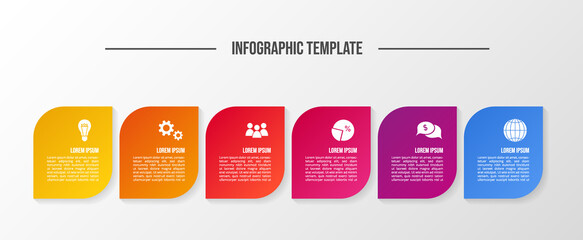 Design of infographic with business icons. Timeline. Vector