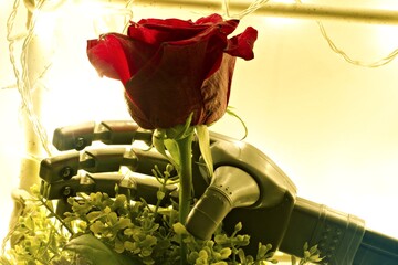 close up of a robotic hand