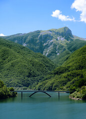 Landscape From Vagli lake and apuan mountains