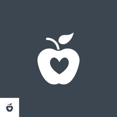 Healthy Food related vector glyph icon. Isolated on black background. Vector illustration.